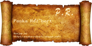 Peska Róbert névjegykártya